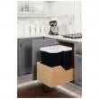 IH-CAN-WBMD5018B Double 50 Quart Wood Bottom-Mount Soft-close Trashcan Rollout for Hinged Doors, Includes Two Black Cans