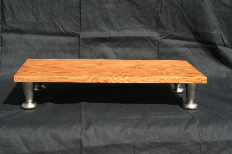 Oak Pillar Leg TV Display Laptop Riser Stand