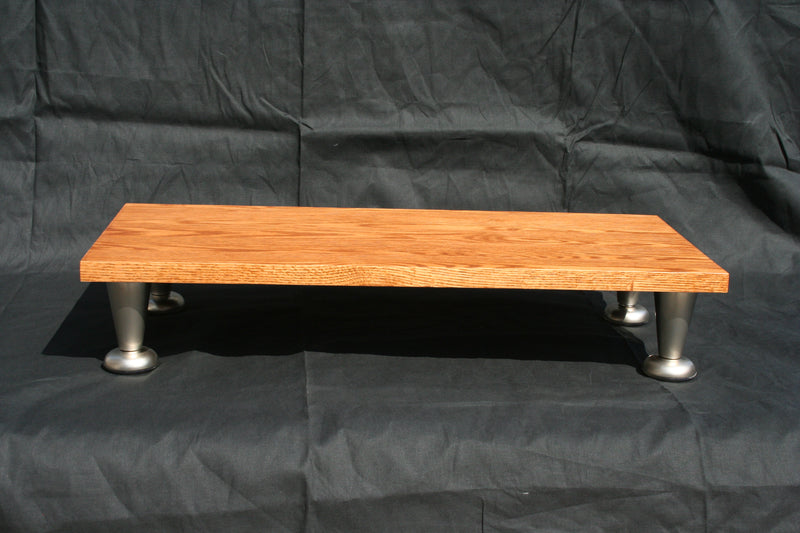 Oak Pillar Leg TV Display Laptop Riser Stand