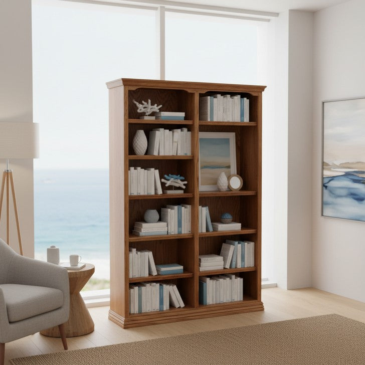 Traditional Oak 48"Wide Standard Open Bookshelves
