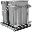 IH-SWS-MBMD50GPC Double 50 Quart Polished Chrome STORAGE WITH STYLE® Metal Soft-close Trashcan Pullout