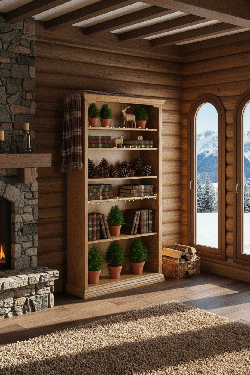 Bookshelf Mountain Cabin Style