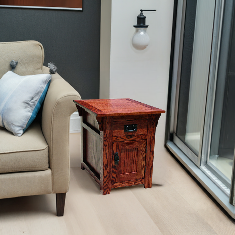 Mission Oak Enclosed End Table