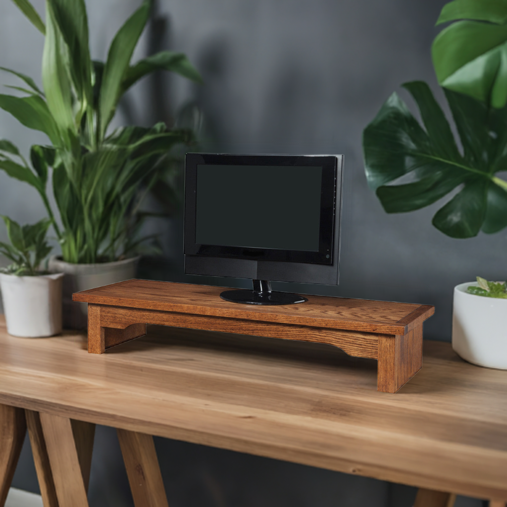 Mission Oak TV Display Laptop Riser Stand