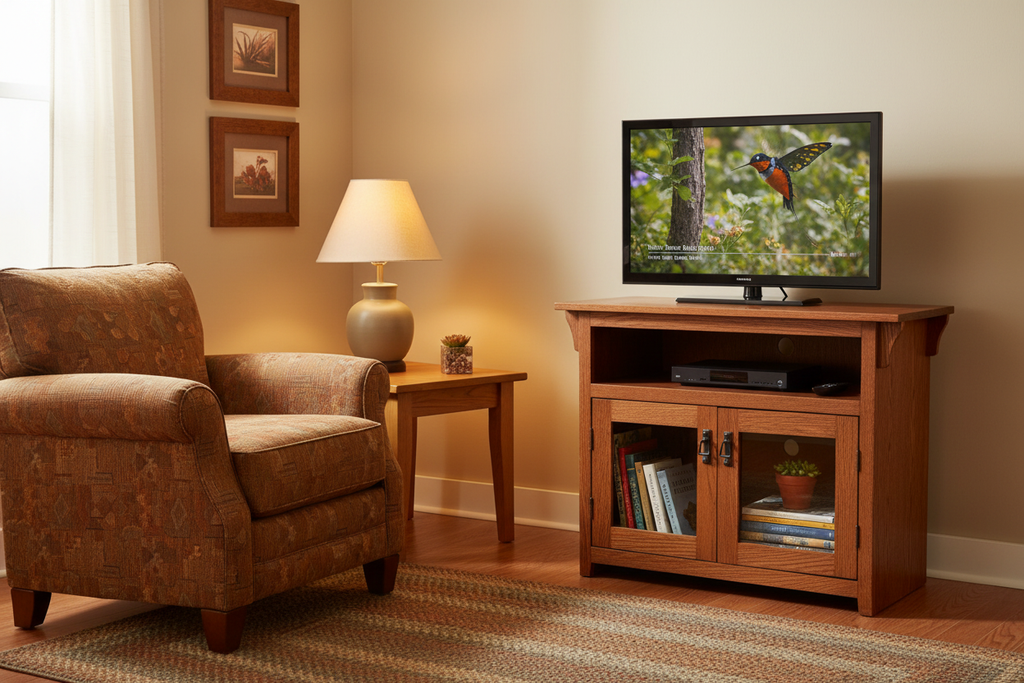 Mission Oak 38" Media Console - Apartment Scene