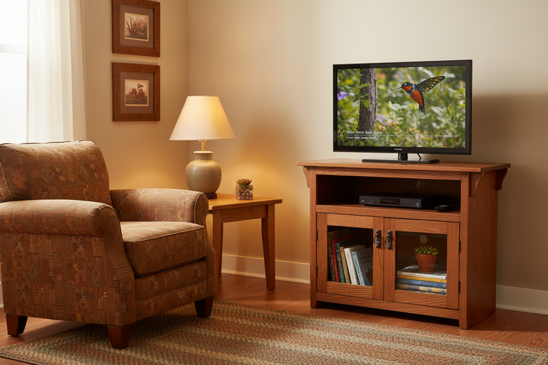 Mission Oak 38" Media Console - Apartment Scene