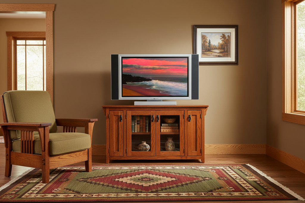 Mission Oak TV Stand - Craftsman Interior