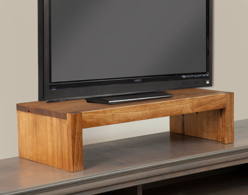 Custom height 9"high-Rustic Alder TV Riser Stand, Solid Wood Riser Table
