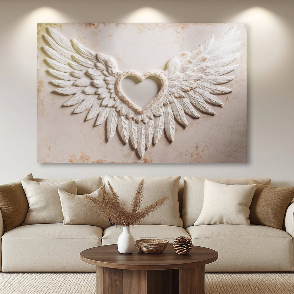 Wings of Love Abstract Canvas Art - USA Quality Wall Decor