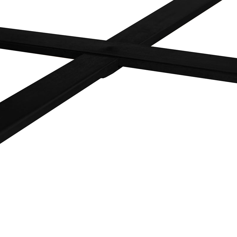 31.29"Modern Retro Splicing Round Coffee Table  Fir Wood Table Top with Cross Legs Metal Base(Same SKU:W757123560)