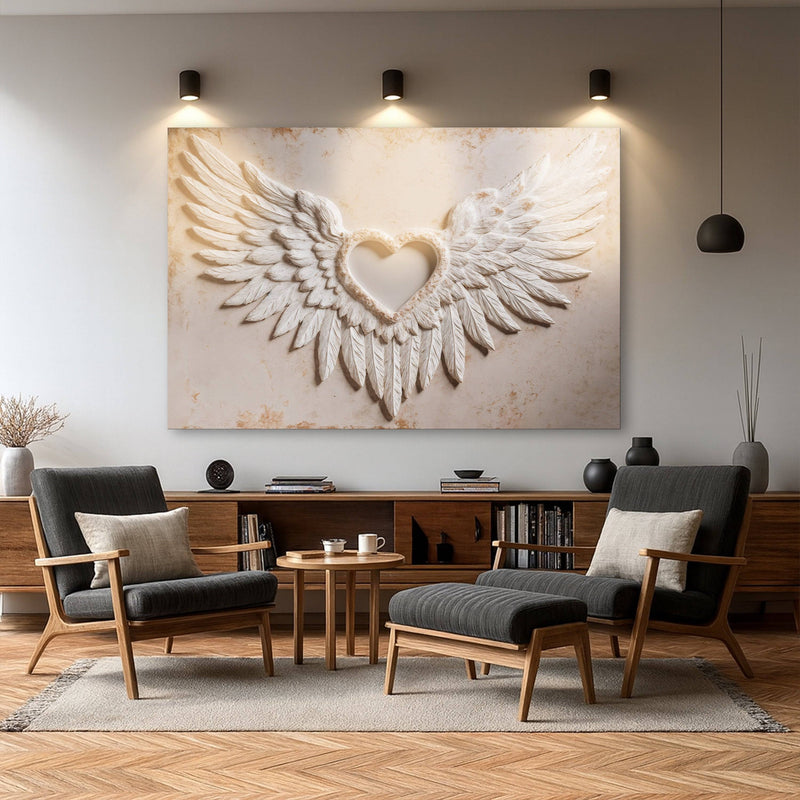 Wings of Love Abstract Canvas Art - USA Quality Wall Decor