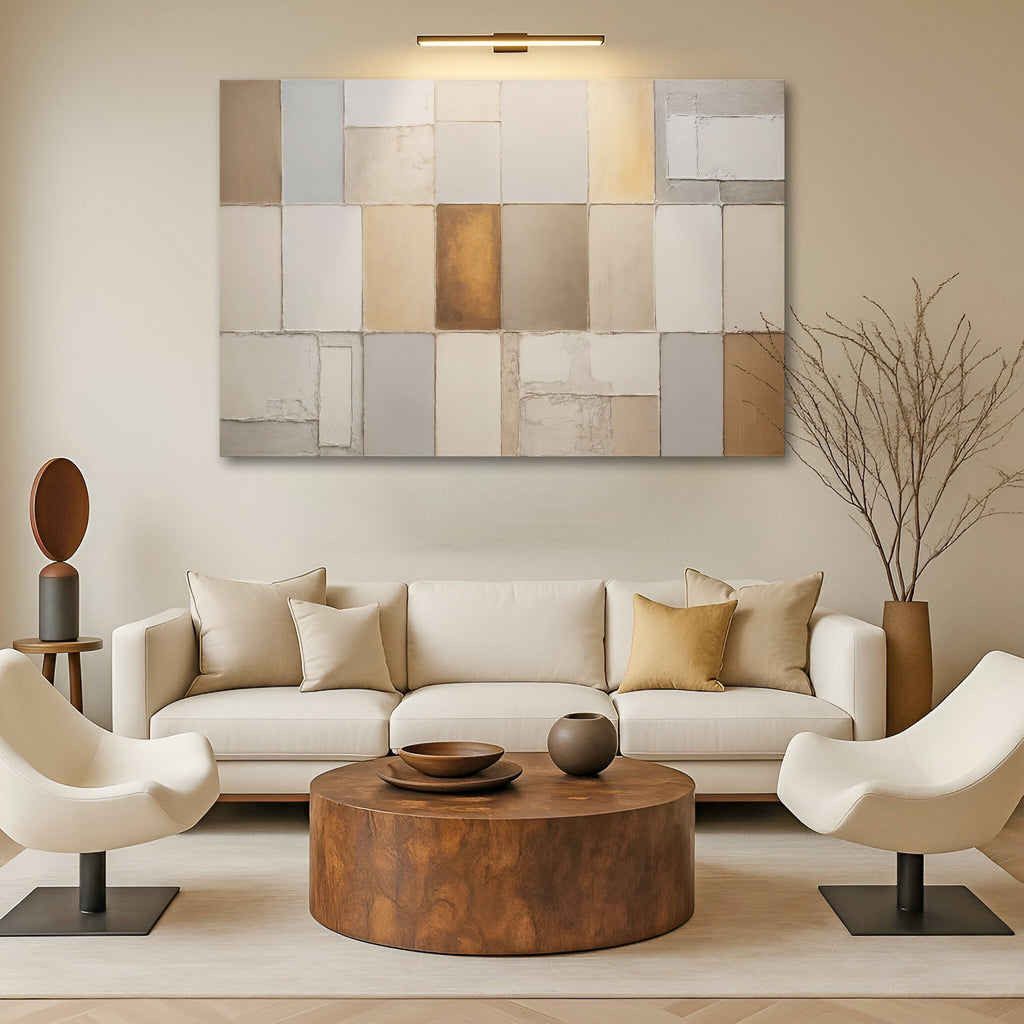 Earth Tones Patchwork Geometric Wall Art