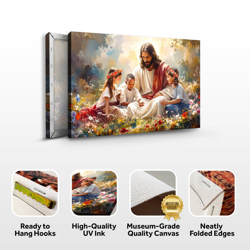 Jesus With Children Faith Wall Art IX