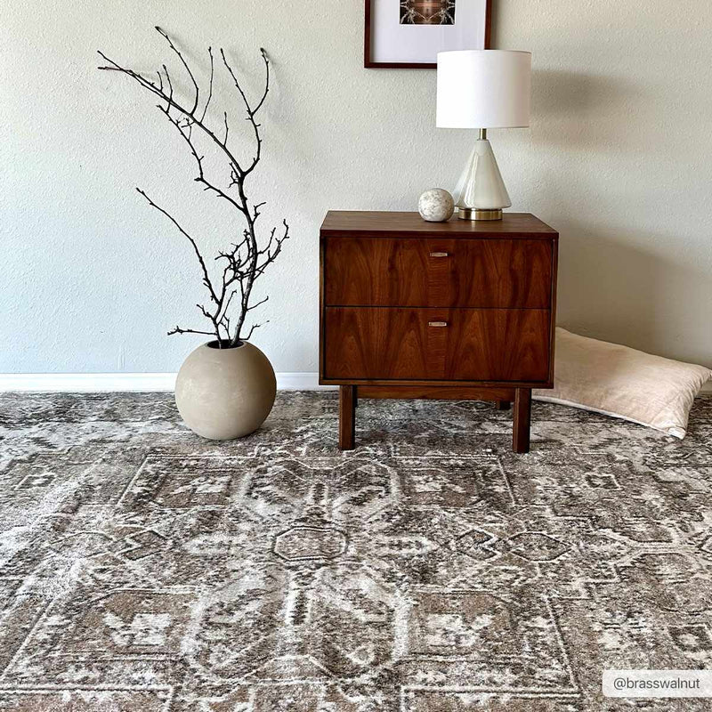 Blue Brown Hera Washable area rug