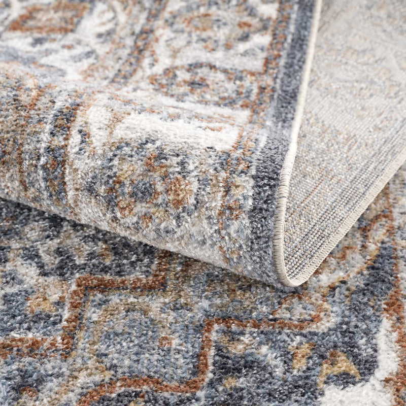 Aurum Blue & Beige Washable Area Rug