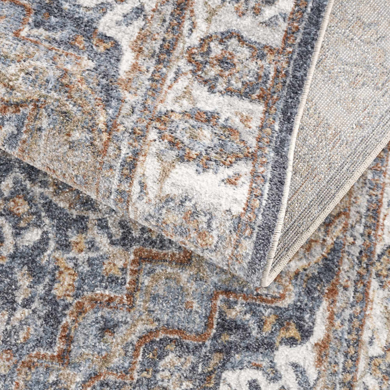 Aurum Blue & Beige Washable Area Rug