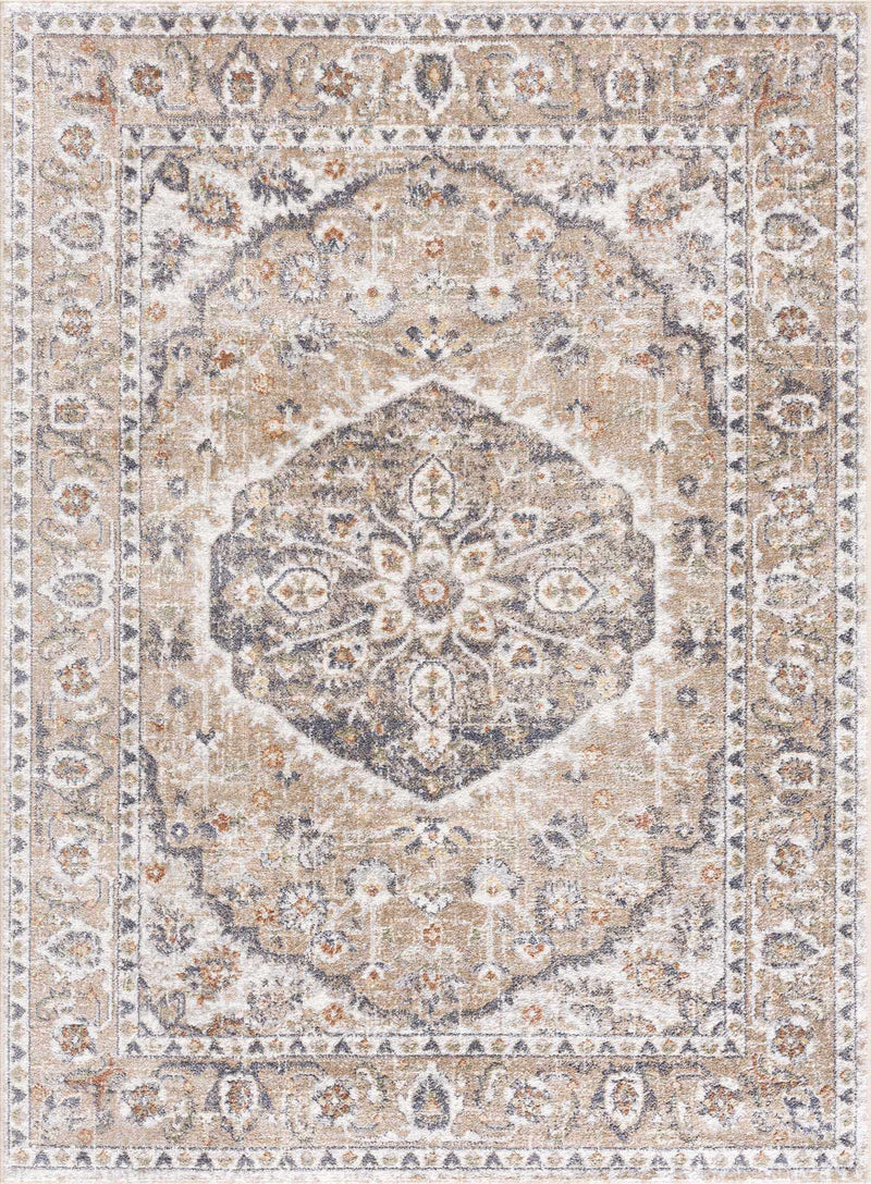 Beige Hiti Washable area rug