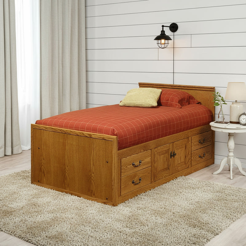 Traditional Alder Kids TWIN Chest Bed