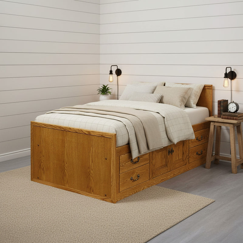 Traditional Alder Kids TWIN Chest Bed
