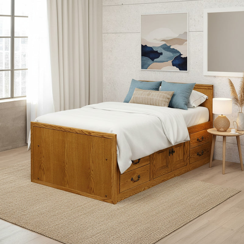 Traditional Alder Kids TWIN Chest Bed