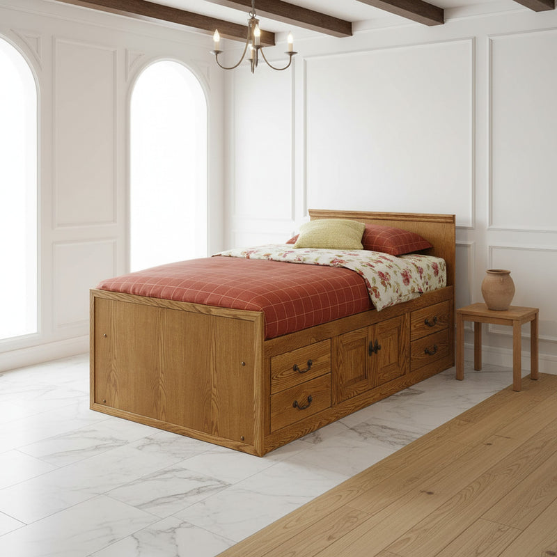 Traditional Alder Kids TWIN Chest Bed