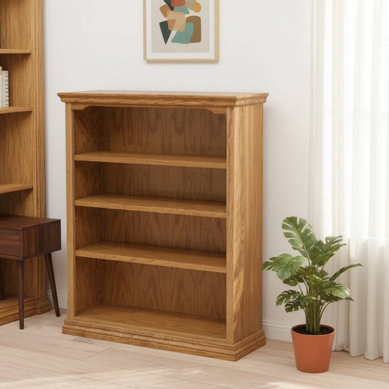 Traditional Oak 36"Wide Standard Open Bookshelves
