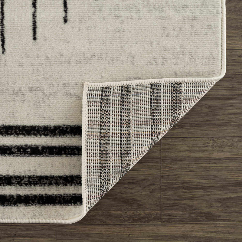 Angus Abstract Black and White Area Rug