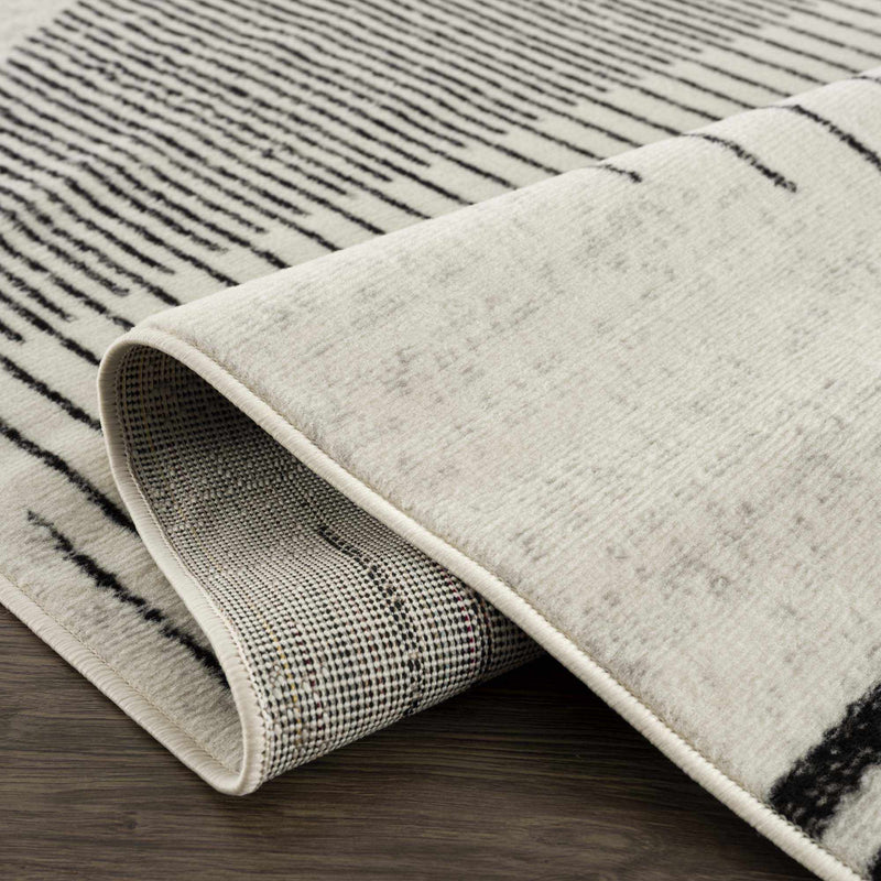 Angus Abstract Black and White Area Rug