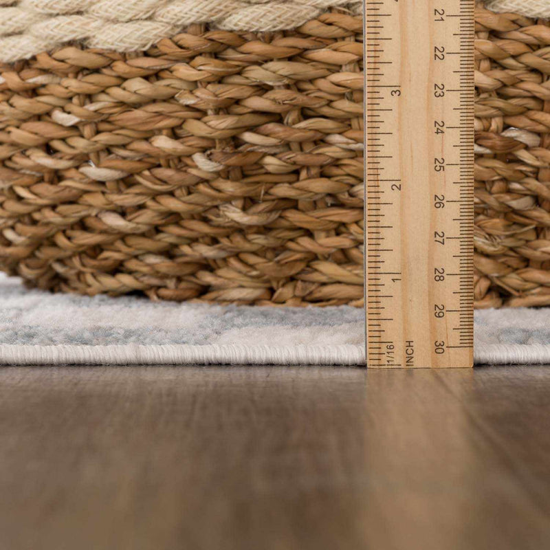 Benjy Cream & Light Blue Checkered Area Rug