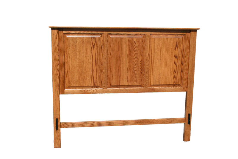 Traditional T471 Solid Oak Flat Panel Headboard ONLY isolated on white background, showcasing its solid oak build and classic panel detailing.