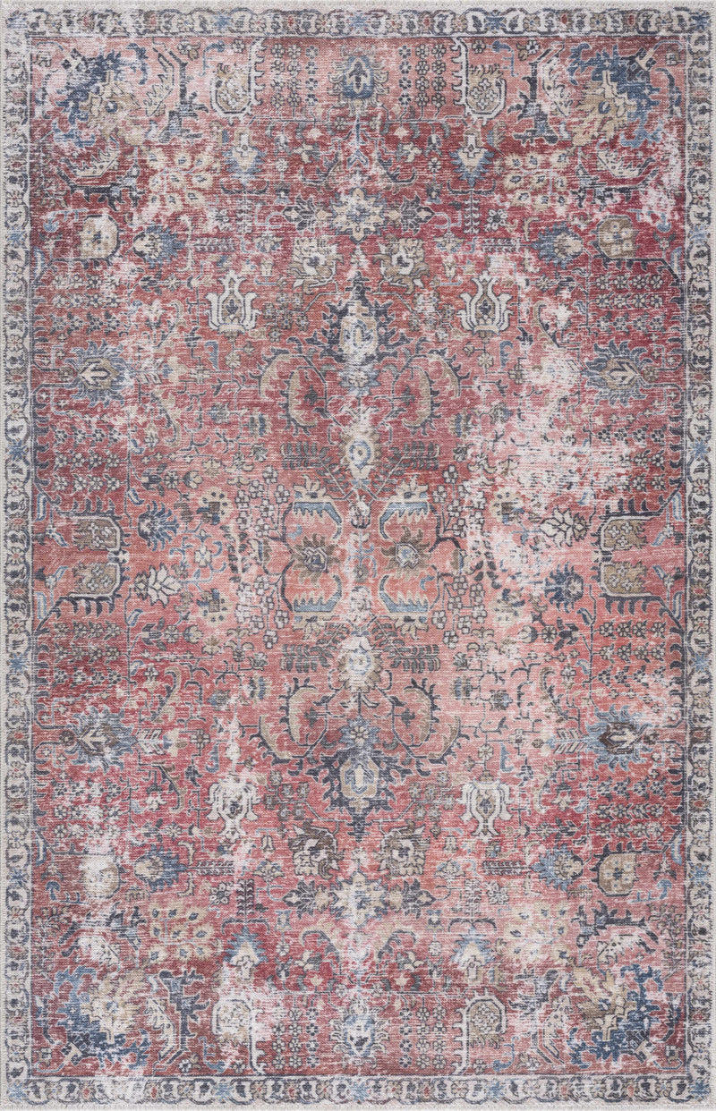 Burgundy Holi-2303 Washable Area Rug