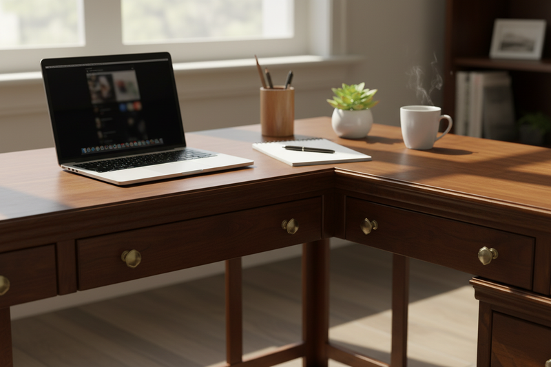 Close-up organized workspace