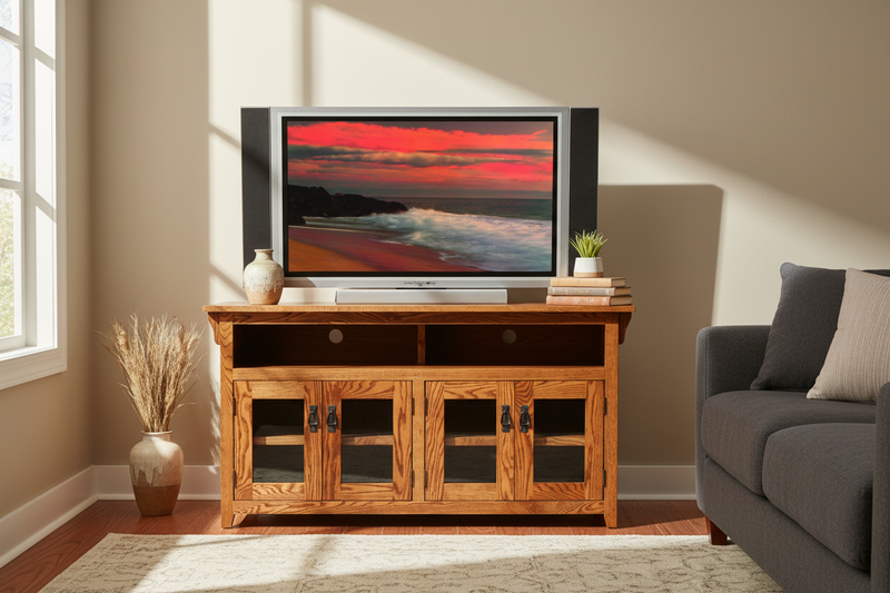Cozy Living Room with Mission Oak Console