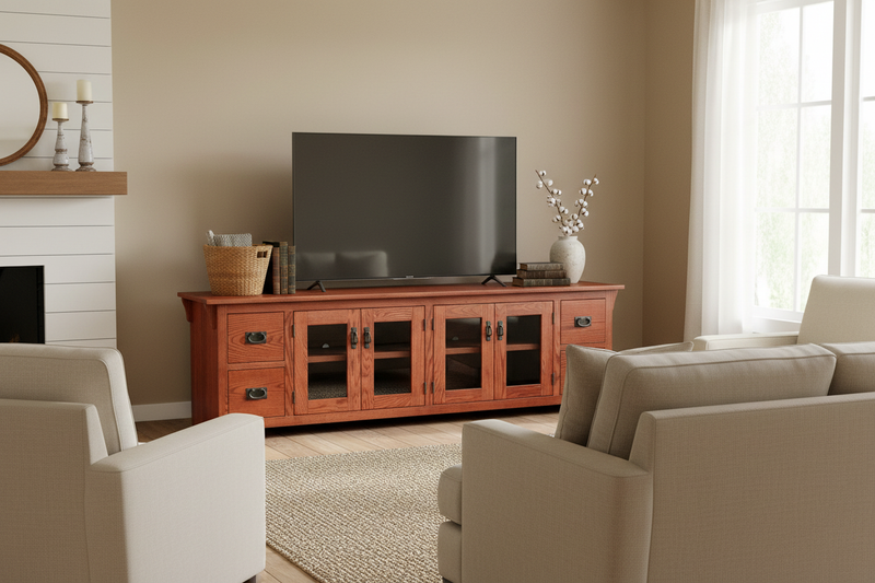 M291 TV Stand - Drawer Detail Farmhouse