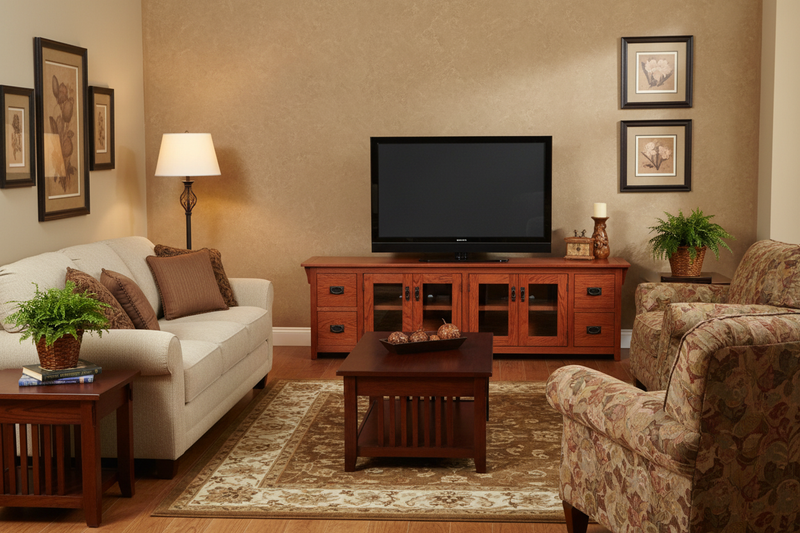 M291 TV Stand - Drawer Detail Traditional