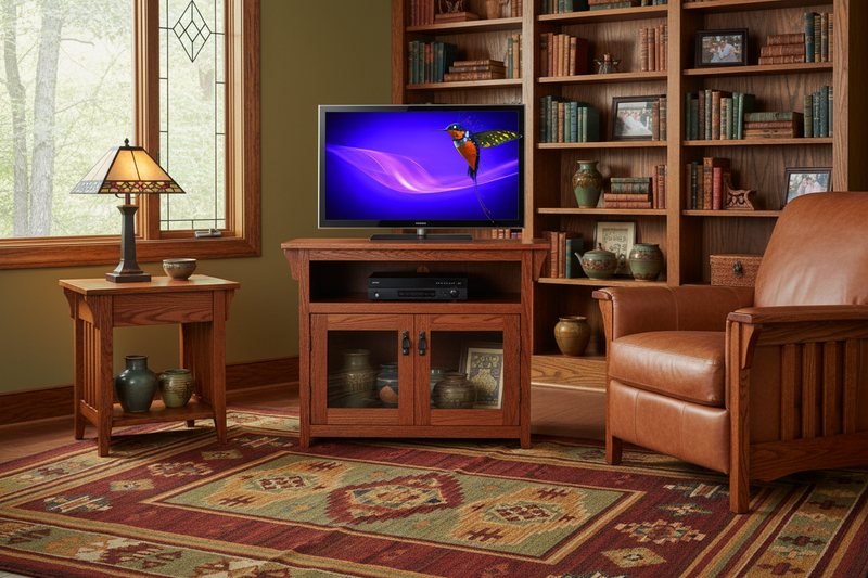 Mission Oak 38" Media Console - Den Interior