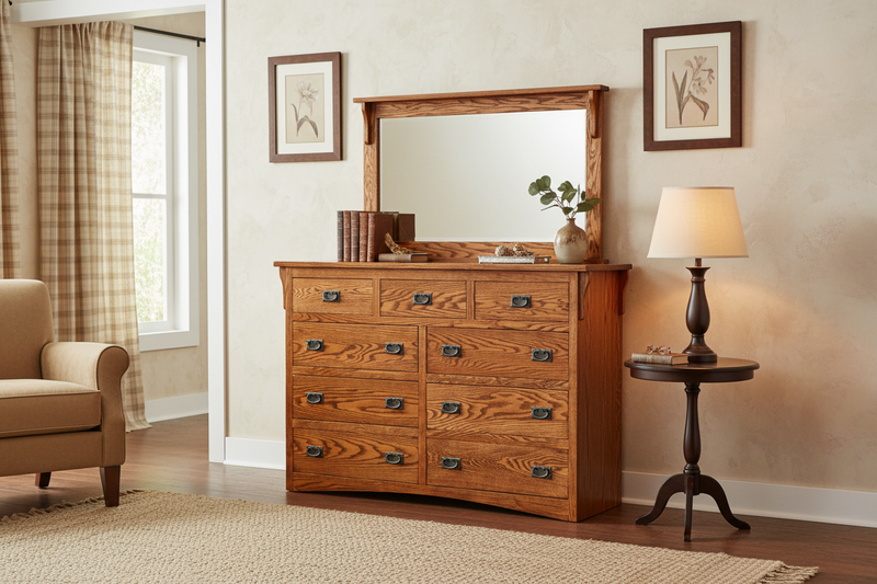 Mission Oak 9-Drawer Dresser Lifestyle Image
