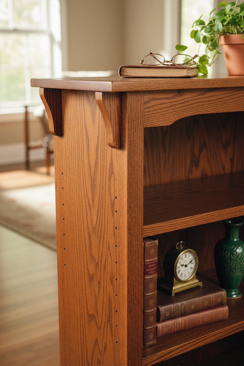 Mission Oak Bookcase - Craftsmanship Detail
