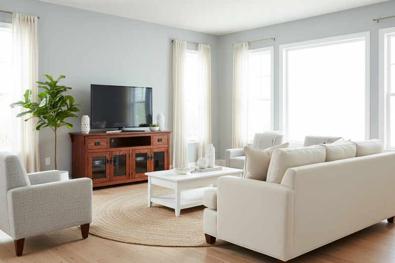 Modern Pale Blue-Gray Room