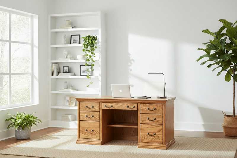 O-T653 Executive Desk - Perfect Style with Shelf