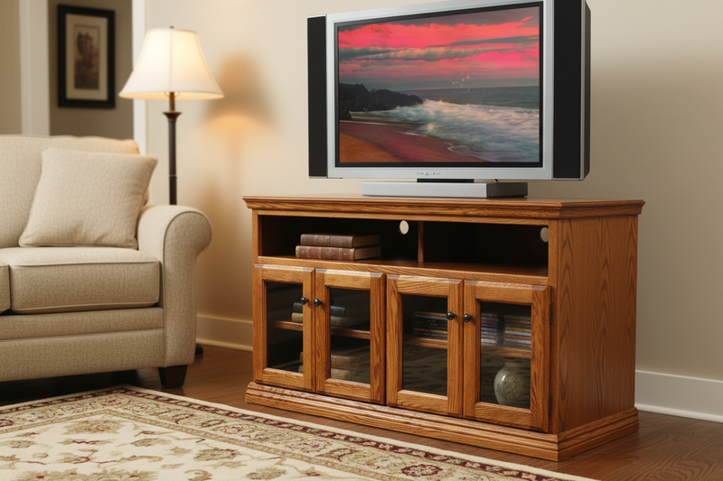 Side Angle View of Traditional Oak Stand