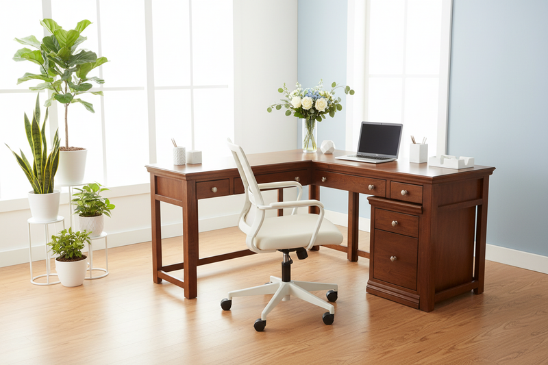 Sun-drenched office with windows