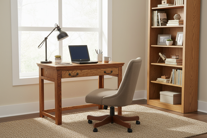 Traditional Oak 36" Laptop Desk - Home Office