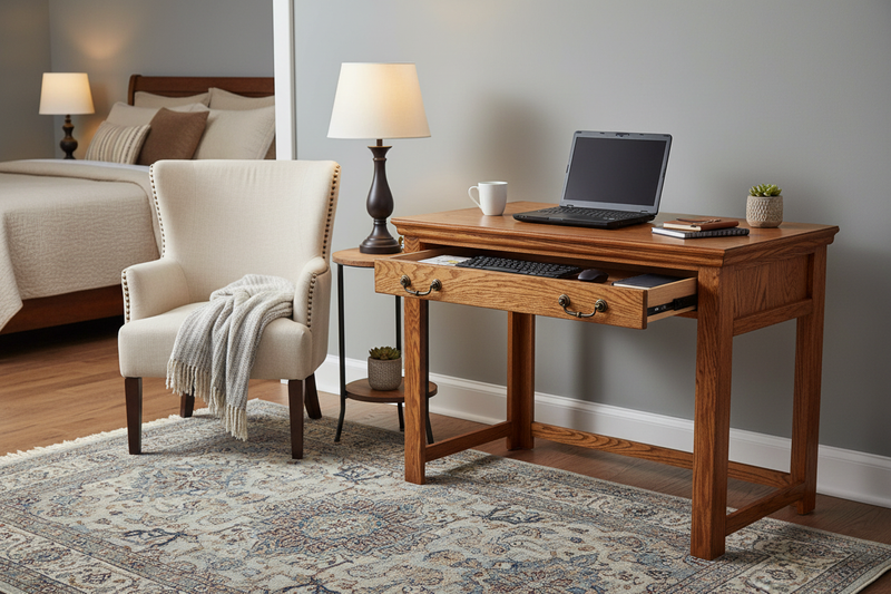 Traditional Oak 36" Laptop Desk - Multi-Purpose Room