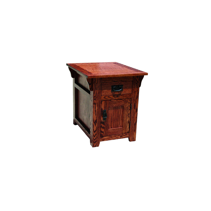 American Mission Oak Enclosed End Table