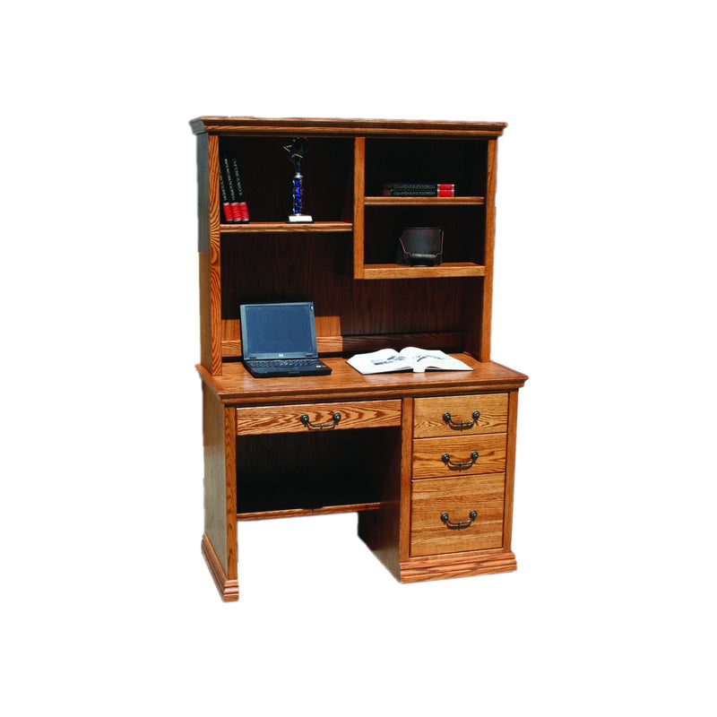 Traditional Oak 45" Laptop Desk and Hutch