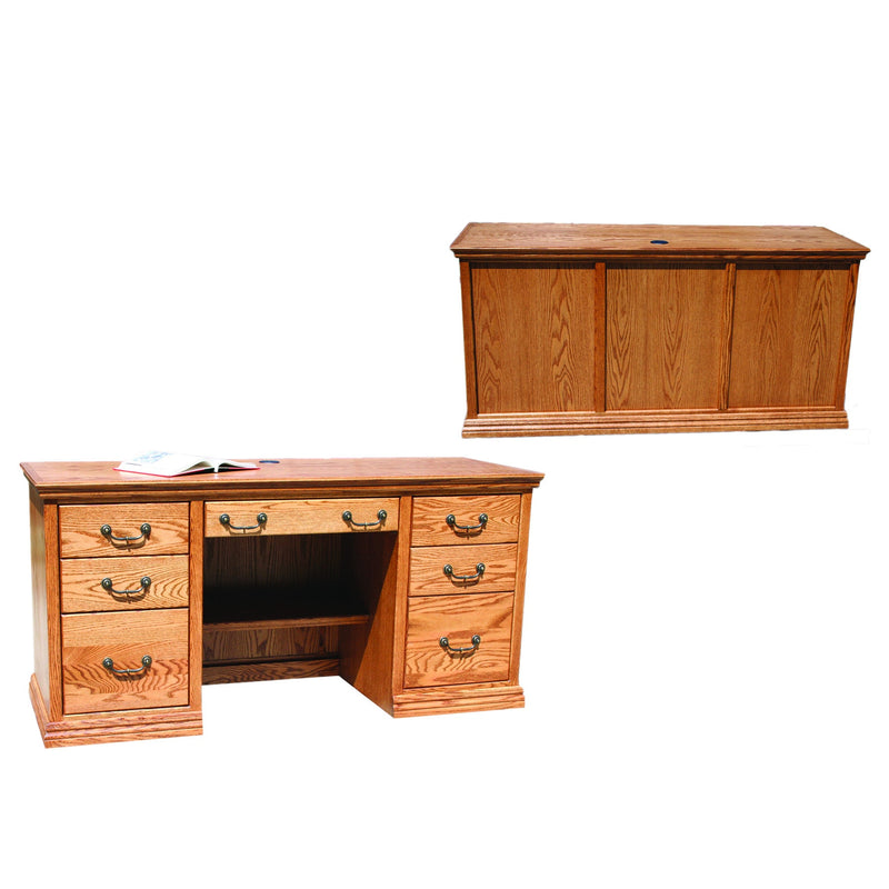 Casano Traditional Oak 62" Executive Desk